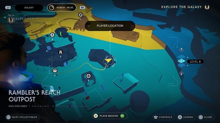 Talk to her and you'll be able to enter the nearby building - Jedi Survivor: Ramblers Reach Outpost - list of secrets (part 2) - Koboh - Star Wars Jedi Survivor guide