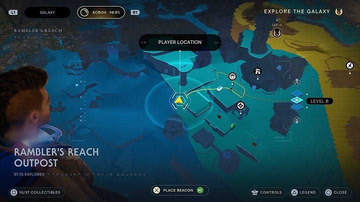 Head to the clearning bordering Hunter's Quarry - Jedi Survivor: Ramblers Reach Outpost - list of secrets (part 1) - Koboh - Star Wars Jedi Survivor guide