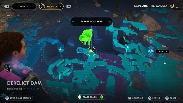 The entrance to the location is located underneath the Trontoshell - Jedi Survivor: Winding Ravine - list of secrets - Koboh - Star Wars Jedi Survivor guide