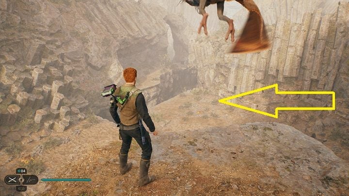 After picking up the second Treasure, use the rope again and proceed forward until you reach the relter - Jedi Survivor: Winding Ravine - list of secrets - Koboh - Star Wars Jedi Survivor guide