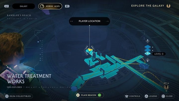 If you have the dash ability already, you can turn right and jump over the chasm - Jedi Survivor: Water Treatment Works - secrets - Koboh - Star Wars Jedi Survivor guide