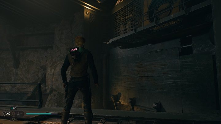 Continue the descent until you reach a rope that you can use to get to the other side - Jedi Survivor: Corroded Silo - secrets - Koboh - Star Wars Jedi Survivor guide