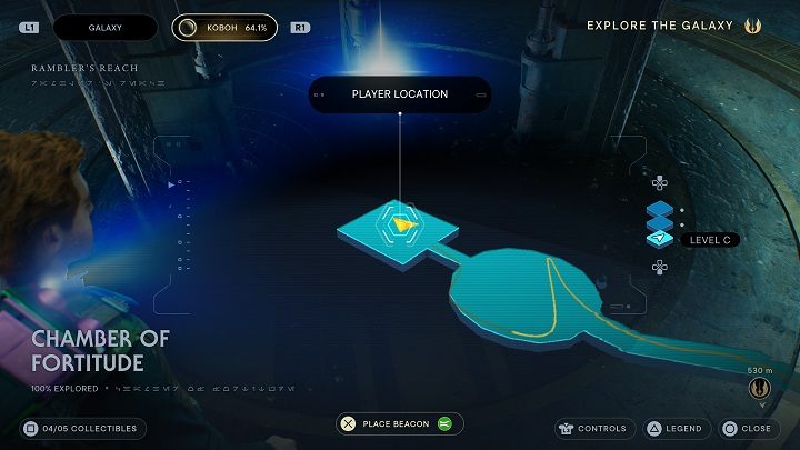 Look for the Essence in the central area of the second chamber - Jedi Survivor: Chamber of Fortitude - list of secrets - Koboh - Star Wars Jedi Survivor guide