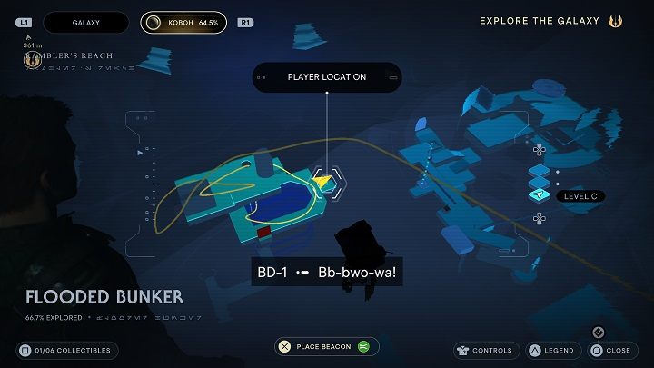 You can rip a part of the cover of the bunker with a right power - Jedi Survivor: Flooded Bunker - secrets - Koboh - Star Wars Jedi Survivor guide