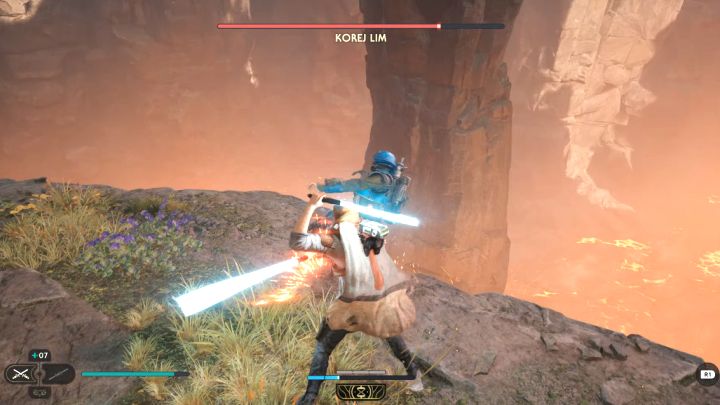 Quickly run up to the boss after he lands - Jedi Survivor: How to defeat the boss Korej Lim? - Bosses - Star Wars Jedi Survivor guide