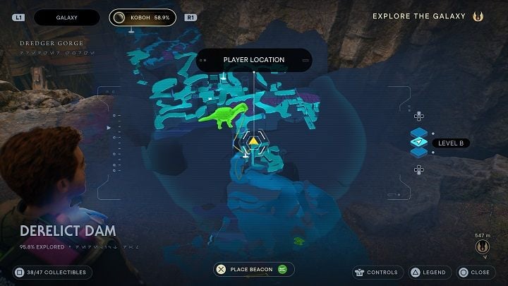 There is another priote shard located there - Jedi Survivor: Derelict Dam - list of secrets, part 3 - Koboh - Star Wars Jedi Survivor guide