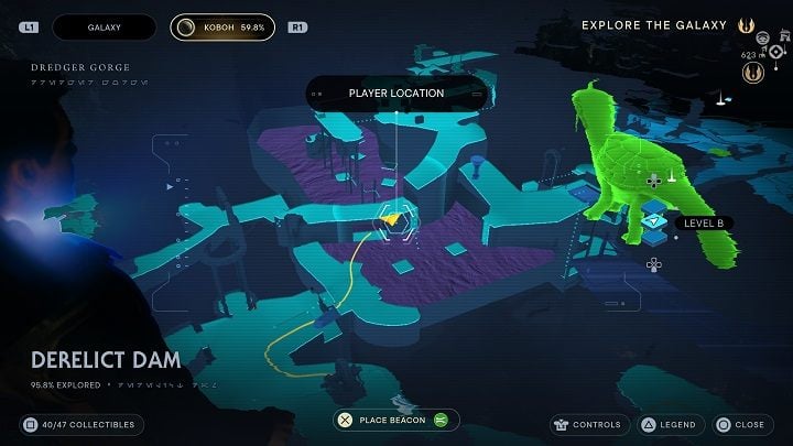 There you will find another Priorite shard - Jedi Survivor: Derelict Dam - list of secrets, part 2 - Koboh - Star Wars Jedi Survivor guide