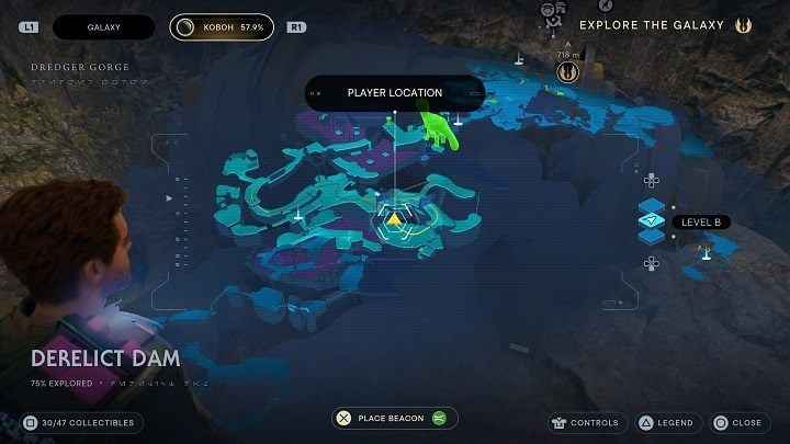 Behind the gate there is a passage by which you will get to the place where the legendary opponent, Gorocco Matriarch, resides - Jedi Survivor: Derelict Dam - list of secrets, part 2 - Koboh - Star Wars Jedi Survivor guide