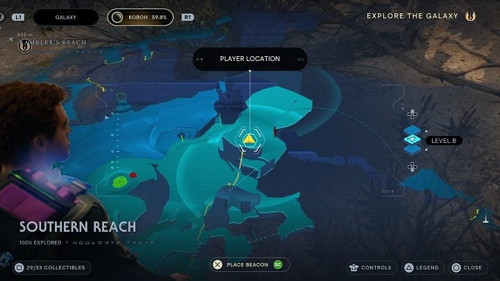 If you already have unlocked the dash skill, use the grappling hook rope over Gorocco to get to the hill shown in the screenshot above - Jedi Survivor: Southern Reach - list of secrets, part 2 - Koboh - Star Wars Jedi Survivor guide