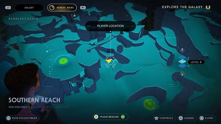 The last seed pod is in a cave near Gorocco, over which there is a rope - Jedi Survivor: Southern Reach - list of secrets, part 2 - Koboh - Star Wars Jedi Survivor guide