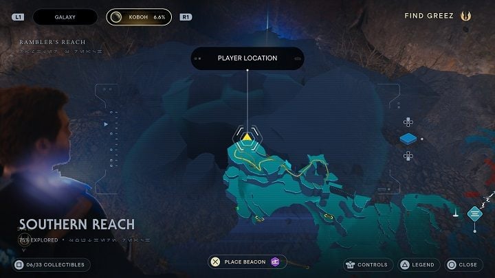 To the left of the previous find is another one - this time it is an essence that will give you a great deal of experience - Jedi Survivor: Southern Reach - list of secrets, part 1 - Koboh - Star Wars Jedi Survivor guide