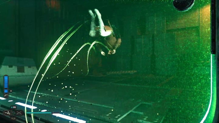 You must press the evade button (Circle/B on the pad) to perform a dash - Star Wars Jedi Survivor: How to bypass a green gate? - Explore - Star Wars Jedi Survivor guide