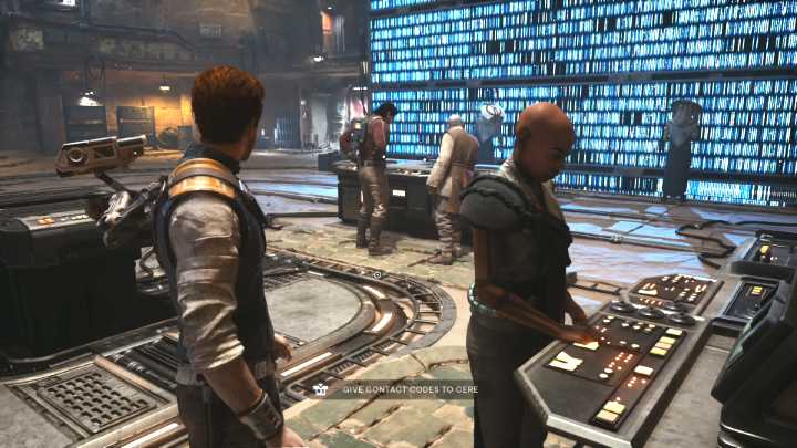 At this stage, you can simply use the fast travel option to get to the Cere base right away, or get through the desert if you want to listen to more Merrin-related dialogue options - Star Wars Jedi Survivor: Bring Contact Codes to Cere - Walkthorugh - Star Wars Jedi Survivor guide