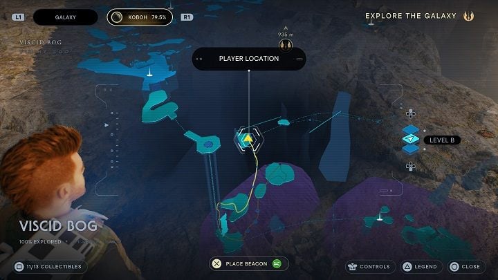 Take advantage of the three balloons in the area and you will get to the last databank entry in the area - Jedi Survivor: Viscid Bog - list of secrets - Koboh - Star Wars Jedi Survivor guide