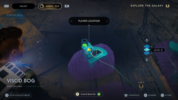 While on land, take the only available path higher up to where the entrance to one of the chambers is - Jedi Survivor: Viscid Bog - list of secrets - Koboh - Star Wars Jedi Survivor guide