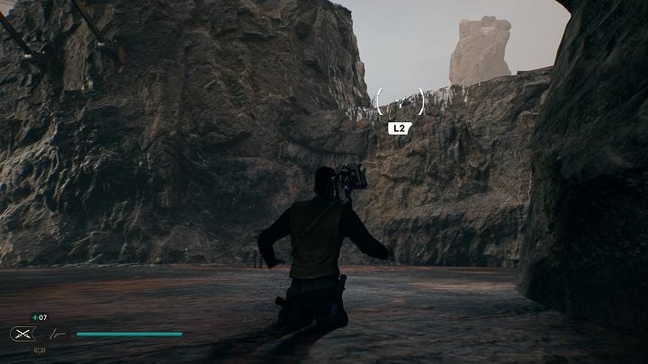 On the same hill you will find a rope that will allow you to get to the next one halfway up (you must jump off at the right moment) - Jedi Survivor: Viscid Bog - list of secrets - Koboh - Star Wars Jedi Survivor guide