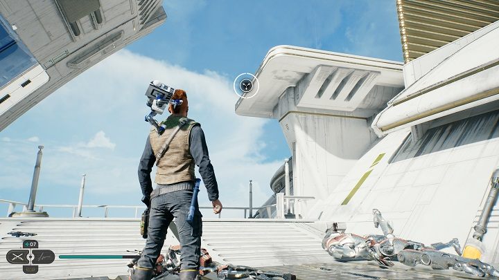 After defeating them, head to a high ledge using a rope with a hook - Jedi Survivor: Diagnostics Corridor - list of secrets - Koboh - Star Wars Jedi Survivor guide