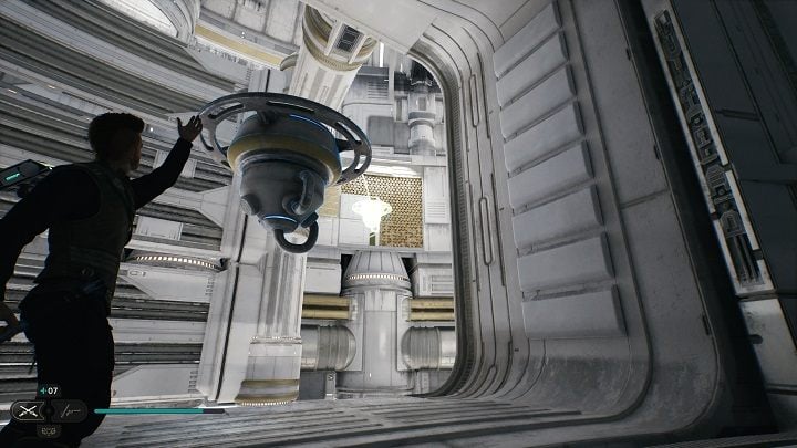 Take one balloon and toss it outside towards the metal grate used for climbing - Jedi Survivor: Diagnostics Corridor - list of secrets - Koboh - Star Wars Jedi Survivor guide