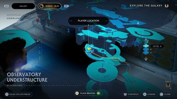 Once at the entrance to the large complex, look to the left - Jedi Survivor: Observatory Understructure - list of secrets - Koboh - Star Wars Jedi Survivor guide