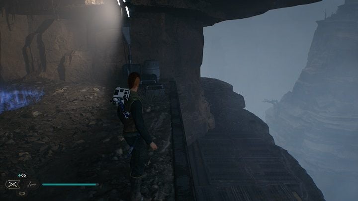 Walk ahead using the grapple hook and vines until you reach the meditation point - Jedi Survivor: Imperial Post 8L-055 - list of secrets - Koboh - Star Wars Jedi Survivor guide
