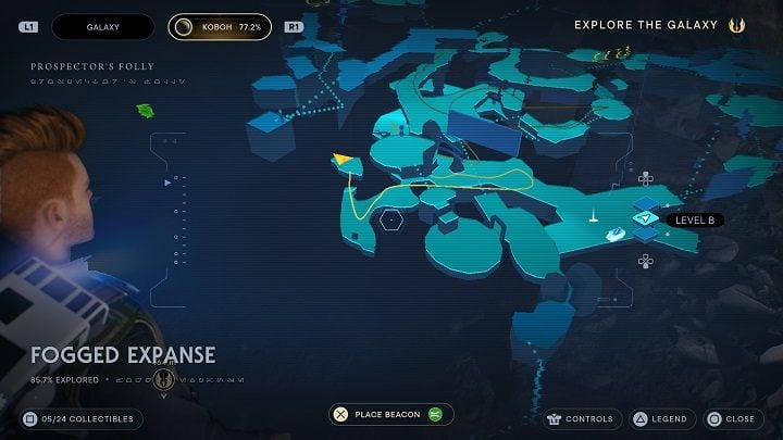 Keep close to the edge go in the opposite direction from the chest described above - Jedi Survivor: Fogged Expanse - list of secrets - Koboh - Star Wars Jedi Survivor guide