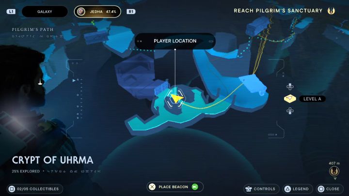 Crypt of Uhrma is an underground location that you can find on the planet Jedha - Jedi Survivor: Opening Crypt of Uhrma on Jedha - Puzzles - Star Wars Jedi Survivor guide