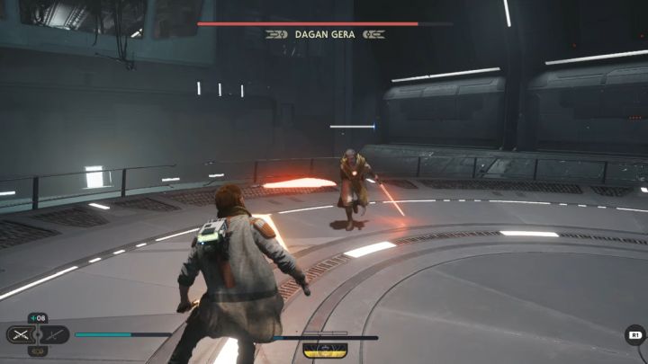 Dagan can separate the lightsabers and make one of them fly around the boss - Jedi Survivor: How to defeat the Dagan Gera boss in the Forward Control Tower? - Bosses - Star Wars Jedi Survivor guide