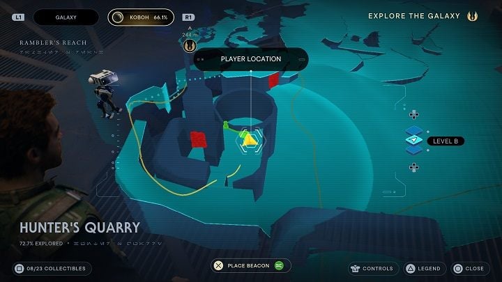 Look for Databank #5 opposite from the previous collectible - Jedi Survivor: Hunters Quarry - list of secrets - Koboh - Star Wars Jedi Survivor guide