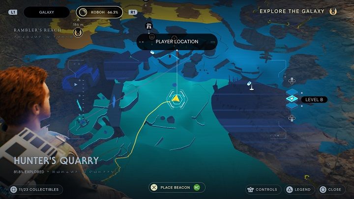 Return to the location entrance, but this time go east - Jedi Survivor: Hunters Quarry - list of secrets - Koboh - Star Wars Jedi Survivor guide