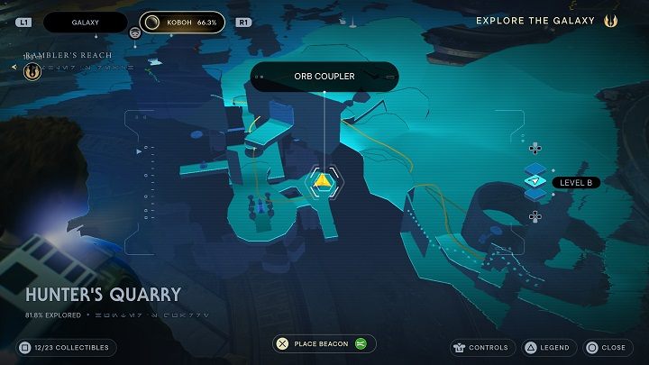 Place it in the next device and you'll be able to scan the area - Jedi Survivor: Hunters Quarry - list of secrets - Koboh - Star Wars Jedi Survivor guide