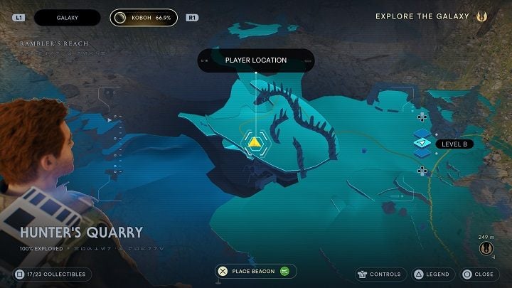 The next Seed Pod is exactly opposite the previous one, at the other end - Jedi Survivor: Hunters Quarry - list of secrets - Koboh - Star Wars Jedi Survivor guide