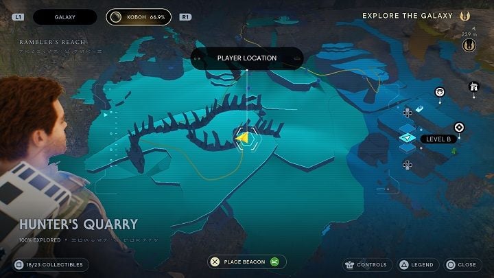 From the location of Seed Pod #5, turn right and reach the nearest bones - Jedi Survivor: Hunters Quarry - list of secrets - Koboh - Star Wars Jedi Survivor guide