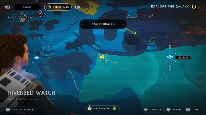 Look for #2 and #3 on the other side of the river - Jedi Survivor: Riverbed Watch - list of secrets - Koboh - Star Wars Jedi Survivor guide