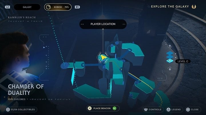 Across from the gap through which you entered the main part of the chamber, you will find Essence - after interacting with it, you will get a new perk - Jedi Survivor: Chamber of Duality - list of secrets - Koboh - Star Wars Jedi Survivor guide