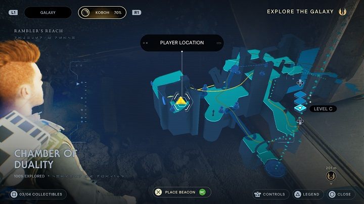 To be able to pick up the last collectible, you must solve the puzzle first, which is necessary to solve the problem in the storyline - Jedi Survivor: Chamber of Duality - list of secrets - Koboh - Star Wars Jedi Survivor guide