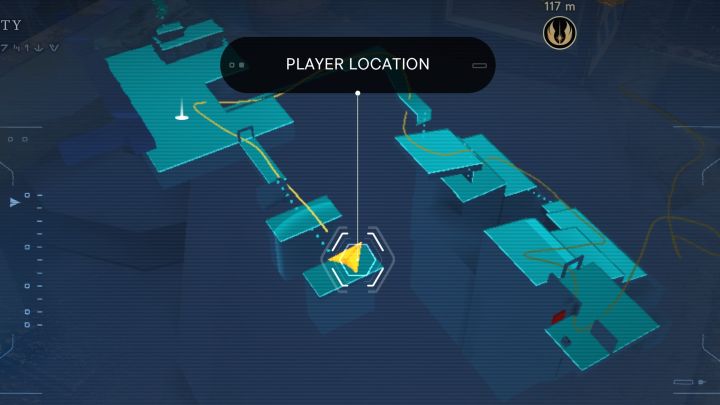 You will find the chest in a side area near the first meditation point - Jedi Survivor: Rooftops on Coruscant - list of secrets - Coruscant - Star Wars Jedi Survivor guide