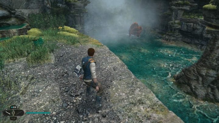 Continue walking on the left side until you reach the place where you notice a Bilemaw - Star Wars Jedi Survivor: The Forest Array - Walkthorugh - Star Wars Jedi Survivor guide