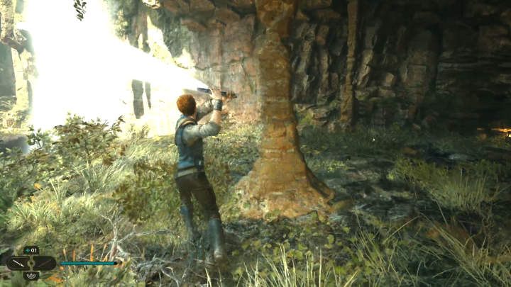 Follow the path and cut through thick vines blocking the way - Star Wars Jedi Survivor: The Forest Array - Walkthorugh - Star Wars Jedi Survivor guide