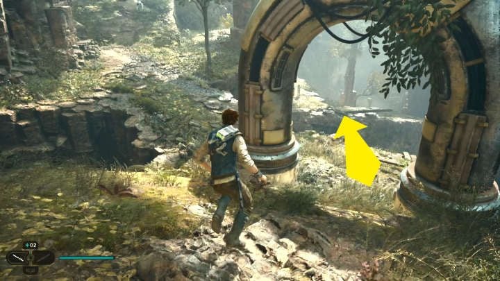 The path to the main objective leads straight through the gate shown in the image above - Star Wars Jedi Survivor: The Forest Array - Walkthorugh - Star Wars Jedi Survivor guide