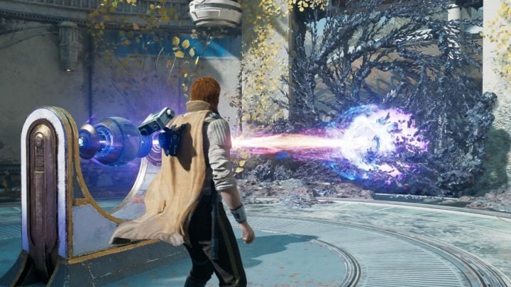 Grab the orb and place it in the amplifier, thus activating the laser, which will burn out the passage - Star Wars Jedi Survivor: The Forest Array - Walkthorugh - Star Wars Jedi Survivor guide