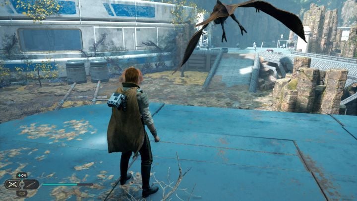 When you reach the brown grates, climb them to the very top - Star Wars Jedi Survivor: The Forest Array - Walkthorugh - Star Wars Jedi Survivor guide