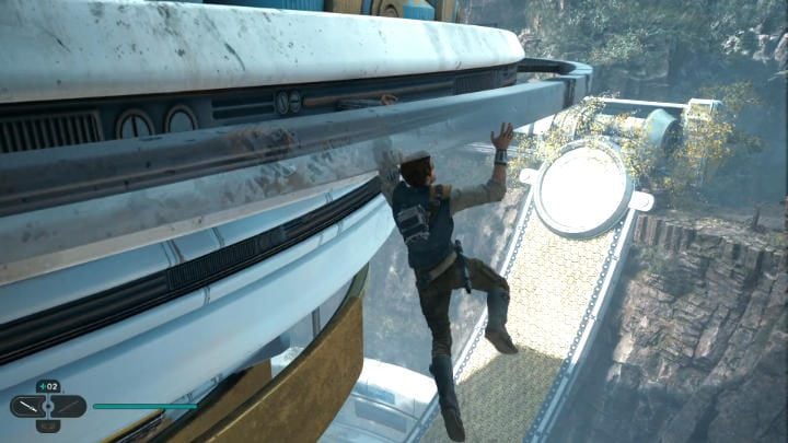 Go outside, grab the pipe and go around the top of the tower - Star Wars Jedi Survivor: The Forest Array - Walkthorugh - Star Wars Jedi Survivor guide