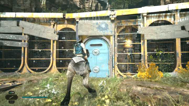 When you reach the first obstacle, jump from your mount onto the wall and open the door from the other side - Star Wars Jedi Survivor: The Forest Array - Walkthorugh - Star Wars Jedi Survivor guide