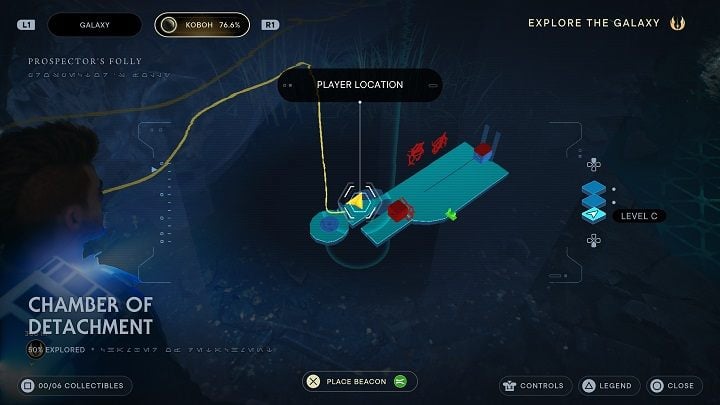 After using the elevator, go straight ahead - Jedi Survivor: Chamber of Detachment - list of secrets - Koboh - Star Wars Jedi Survivor guide