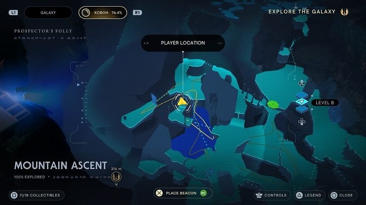 After that, you will get to a cave where you will find another Priorite Shard - Jedi Survivor: Mountain Ascent - list of secrets - Koboh - Star Wars Jedi Survivor guide