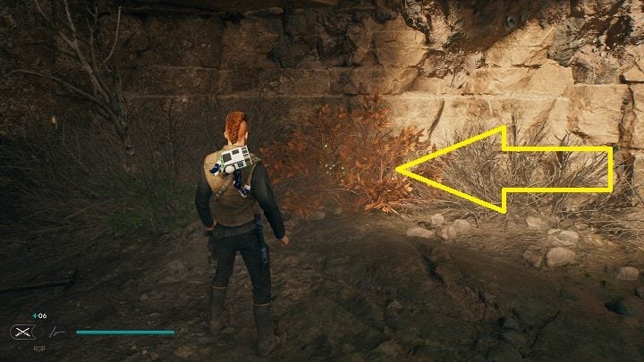 Nearby there's a small bush where you will get a seed pod - Jedi Survivor: Mountain Ascent - list of secrets - Koboh - Star Wars Jedi Survivor guide