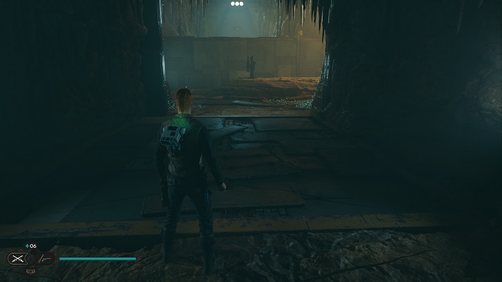 Go through the barrier and, bouncing off the wall in front, get to the top - Jedi Survivor: PhonQi Caverns - list of secrets (part 2) - Koboh - Star Wars Jedi Survivor guide