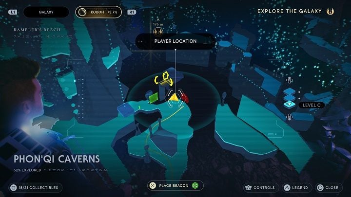 In one of the jugs next to the blocked passage, you will find another datadisc - Jedi Survivor: PhonQi Caverns - list of secrets (part 1) - Koboh - Star Wars Jedi Survivor guide