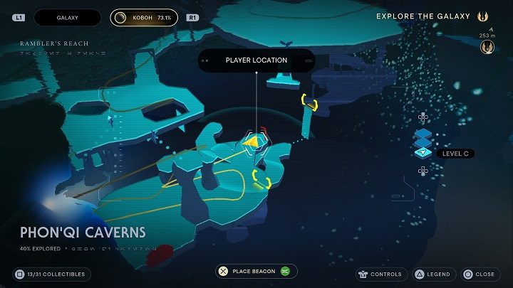 Nearby you will find a bomb, which you can use to destroy the barrier nearby - Jedi Survivor: PhonQi Caverns - list of secrets (part 1) - Koboh - Star Wars Jedi Survivor guide