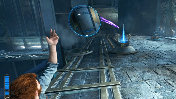Let the elevator take Cal upstairs and place the second orb in a new Orb Amplifier - Jedi Survivor: Chamber of Reason on Koboh - Puzzles - Star Wars Jedi Survivor guide